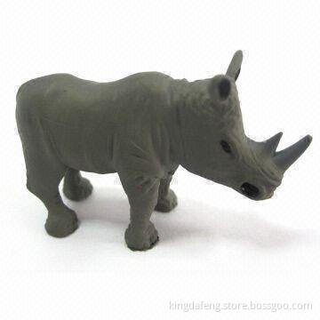 Rhinoceros-Shaped Plastic Craft with Fixed Legs, 4.4 x 2.2cm Dimension